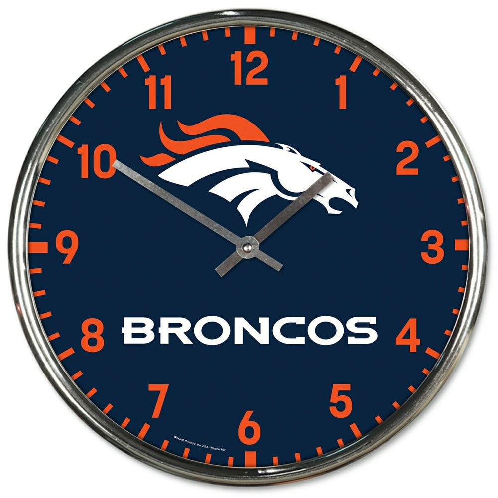 Denver Broncos Chrome NFL Team Design Wall Clock Lifestyle