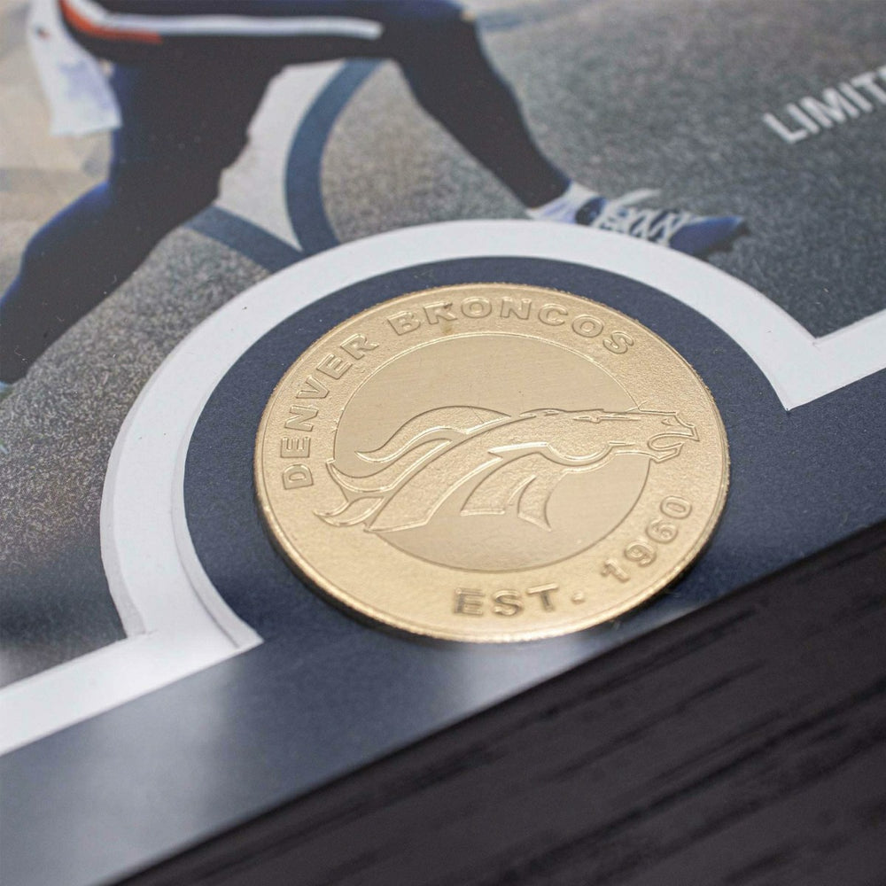 Bo Nix Denver Broncos Bronze Coin Framed NFL Photo Taass US