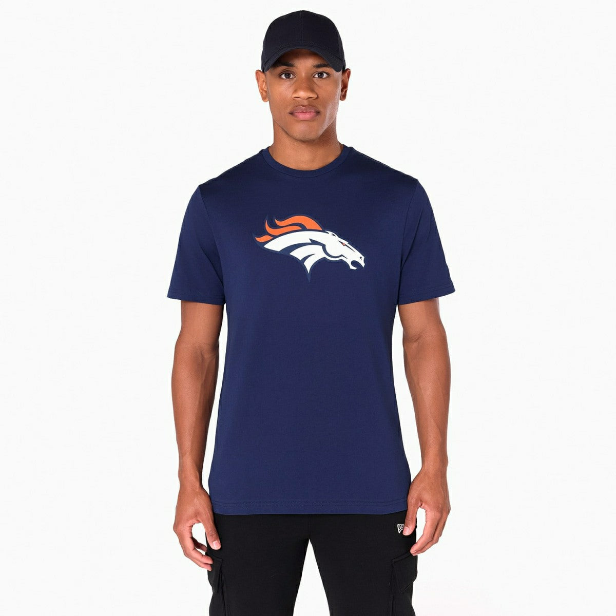 Denver Broncos Team Logo New Era NFL T-Shirt Navy Fashion