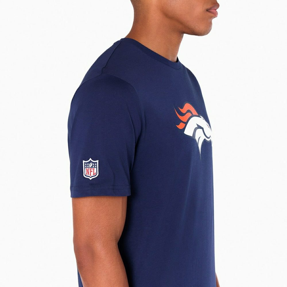 Denver Broncos Team Logo New Era NFL T-Shirt Navy Fashion