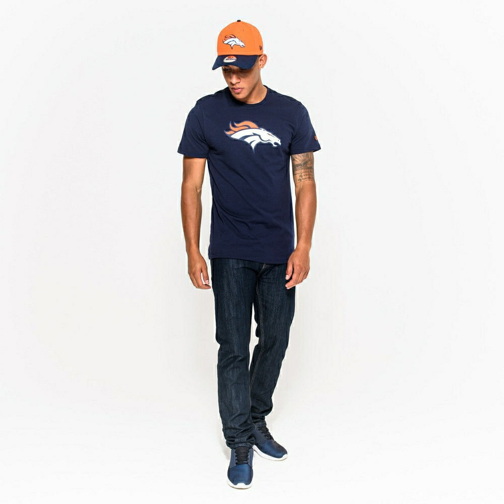 Denver Broncos Team Logo New Era NFL T-Shirt Navy Fashion