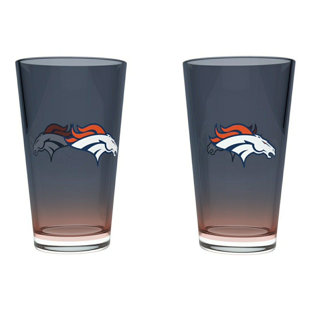 Denver Broncos Team Color NFL Pint Glass Set (2-Piece) Taass US