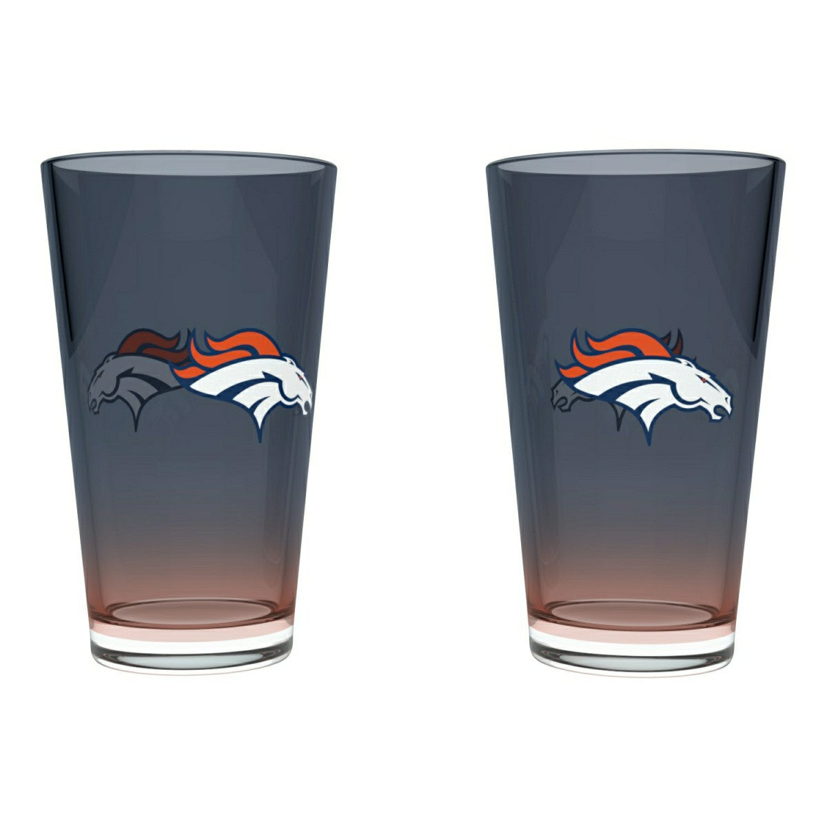 Denver Broncos Team Color NFL Pint Glass Set (2-Piece) Taass US