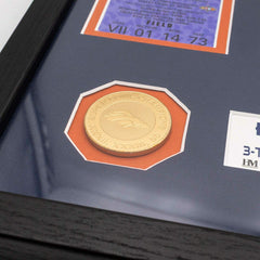 Denver Broncos 3-Time Super Bowl Champions Tickets Bronze Coins Framed NFL Photo Classic
