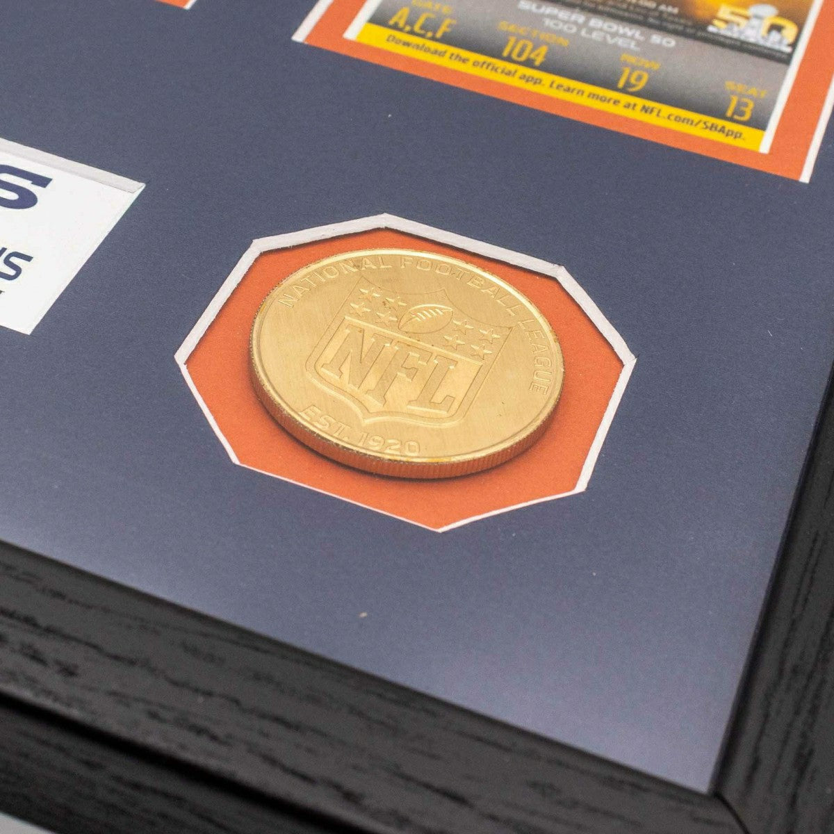 Denver Broncos 3-Time Super Bowl Champions Tickets Bronze Coins Framed NFL Photo Classic