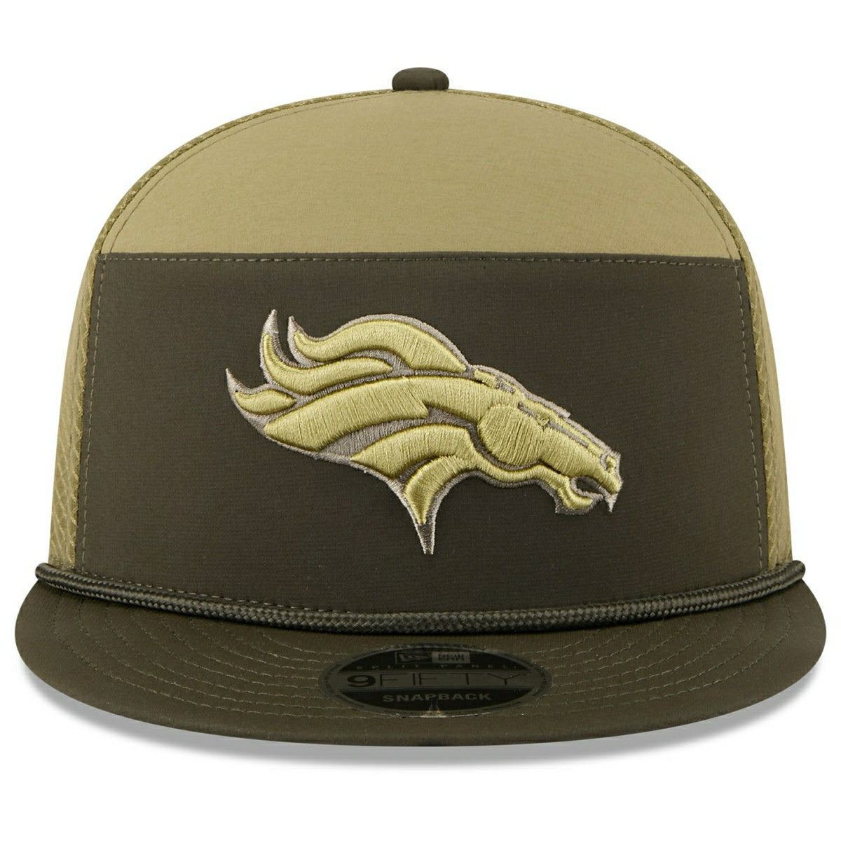Denver Broncos 2025 NFL Salute to Service 9FIFTY Split Panel Trucker Snapback Cap Olive Taass US