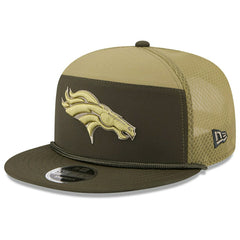 Denver Broncos 2025 NFL Salute to Service 9FIFTY Split Panel Trucker Snapback Cap Olive Taass US