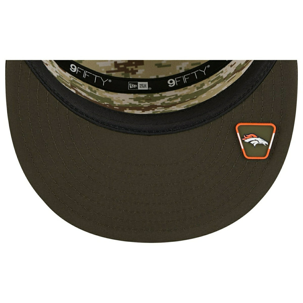 Denver Broncos 2025 NFL Salute to Service 9FIFTY Split Panel Trucker Snapback Cap Olive Taass US
