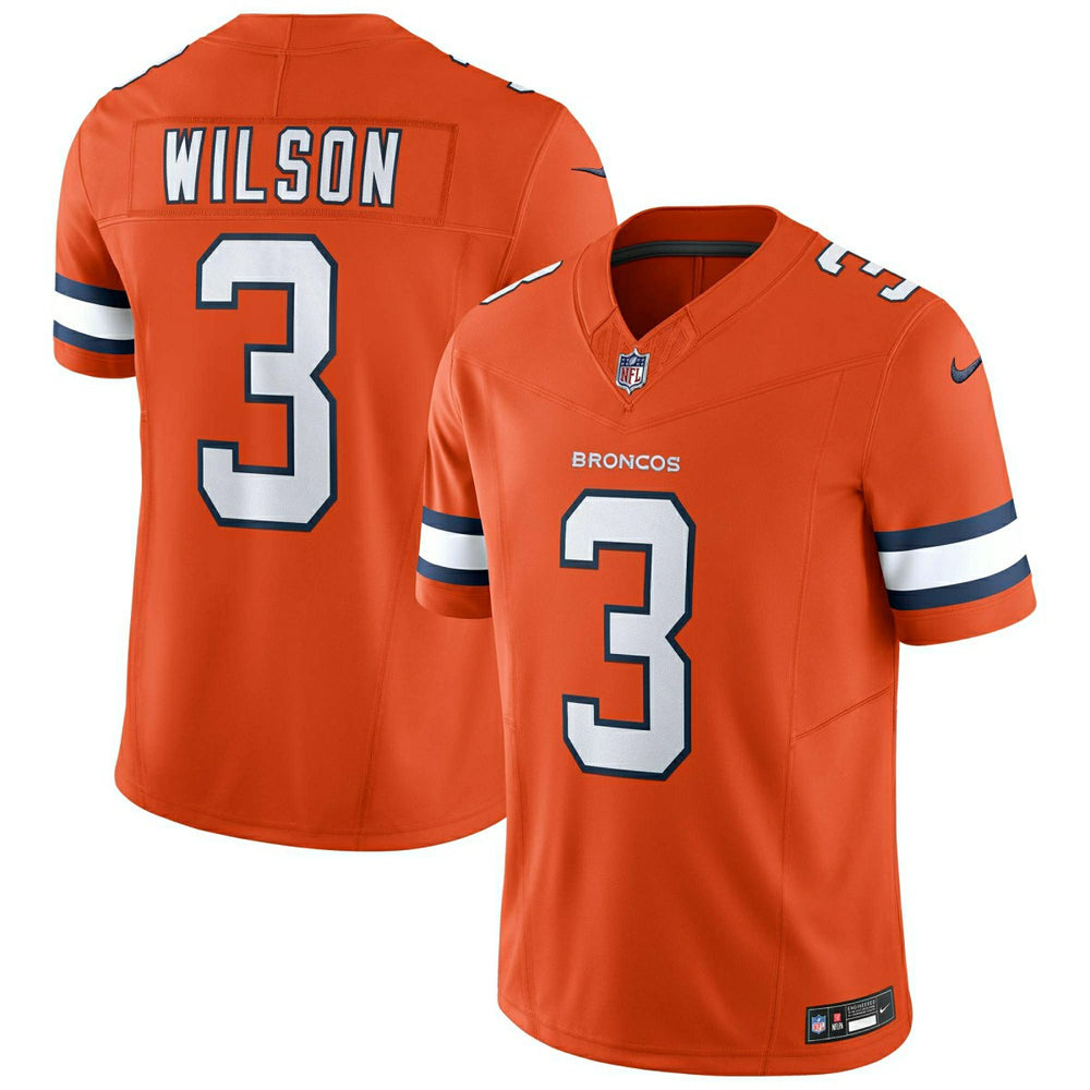 Russell Wilson #3 Denver Broncos Alternate Nike Vapor F.U.S.E. Limited NFL Jersey Orange Taass US