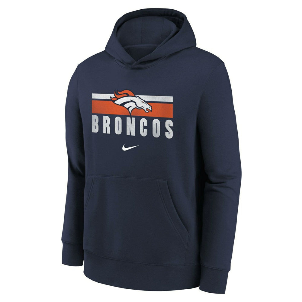 Denver Broncos NFL Team Stripes Nike Club Hoodie (YOUTH) Taass for sale