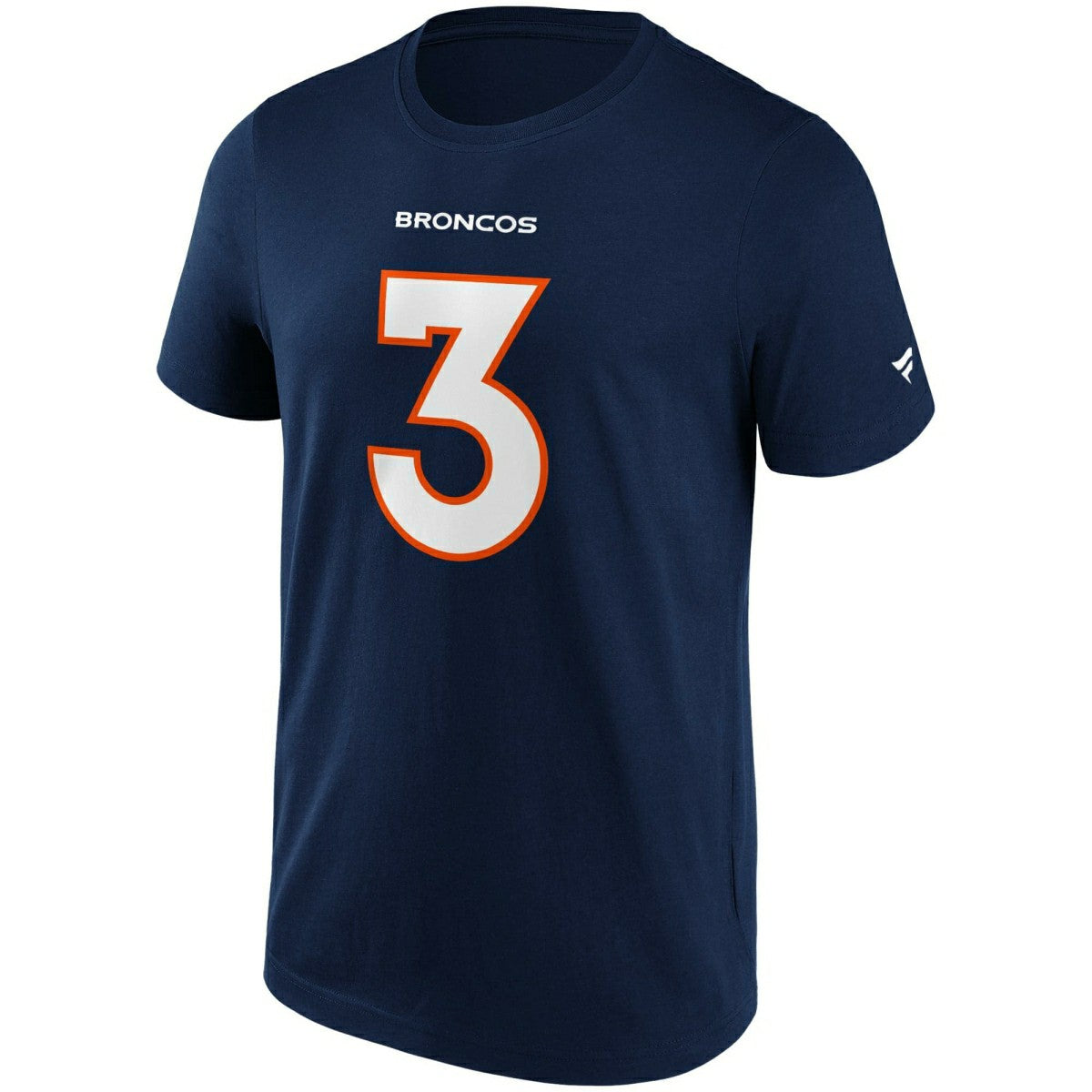 Russell Wilson #3 Denver Broncos Iconic Player NFL T-Shirt Navy Classic