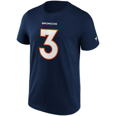 Russell Wilson #3 Denver Broncos Iconic Player NFL T-Shirt Navy Classic
