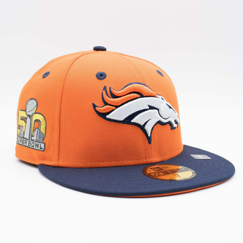 Denver Broncos Super Bowl 50 New Era 59FIFTY Fitted NFL Cap Orange Taass US