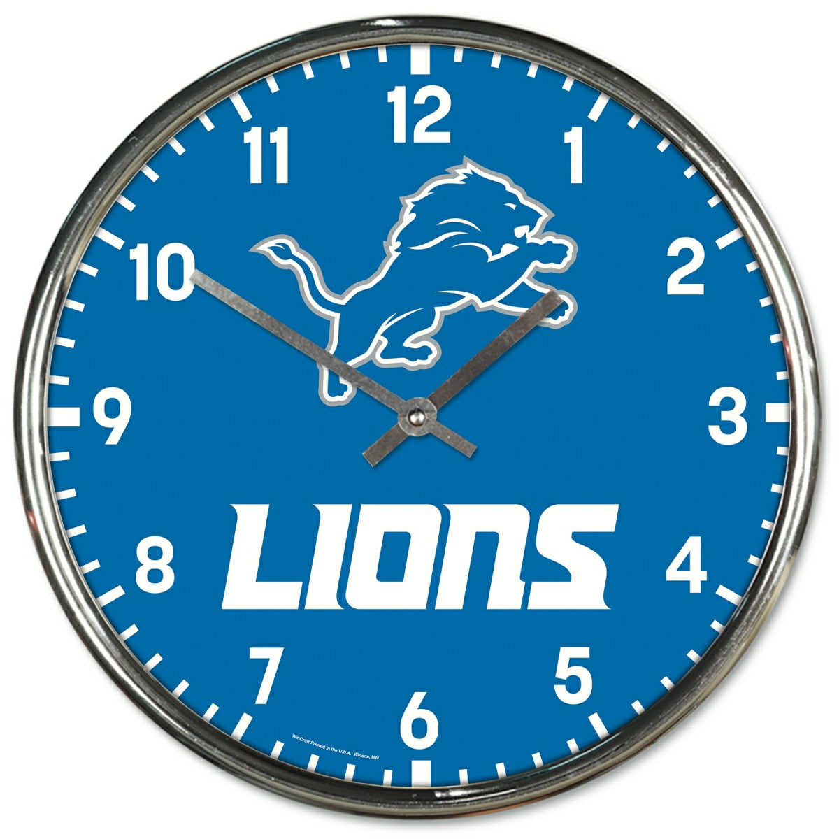 Detroit Lions Chrome NFL Team Design Wall Clock Taass US