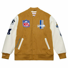 Detroit Lions Dusted Varsity NFL Jacket Brown/Cream Taass US