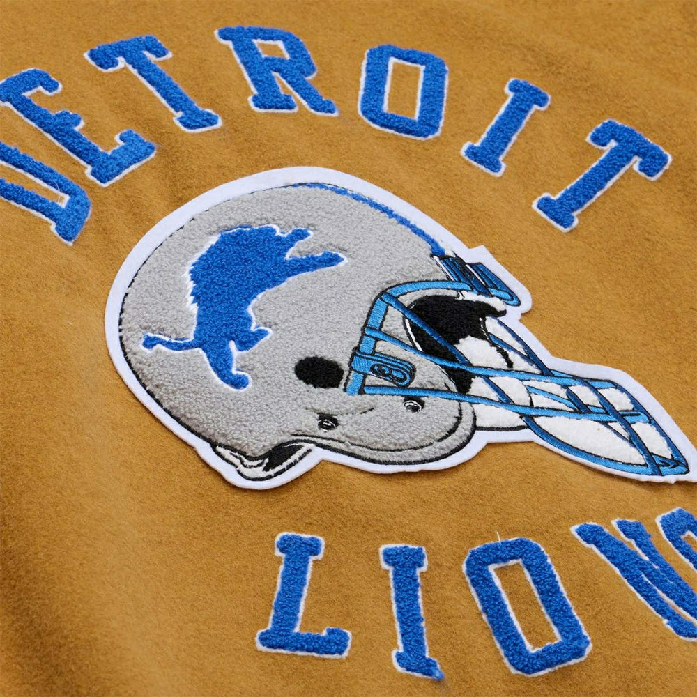 Detroit Lions Dusted Varsity NFL Jacket Brown/Cream Taass US