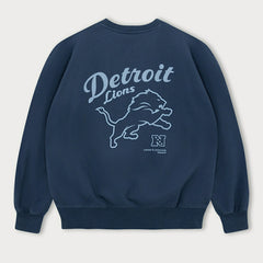 Detroit Lions L&L '96 Classics NFL Crew Sweater Navy Taass sale