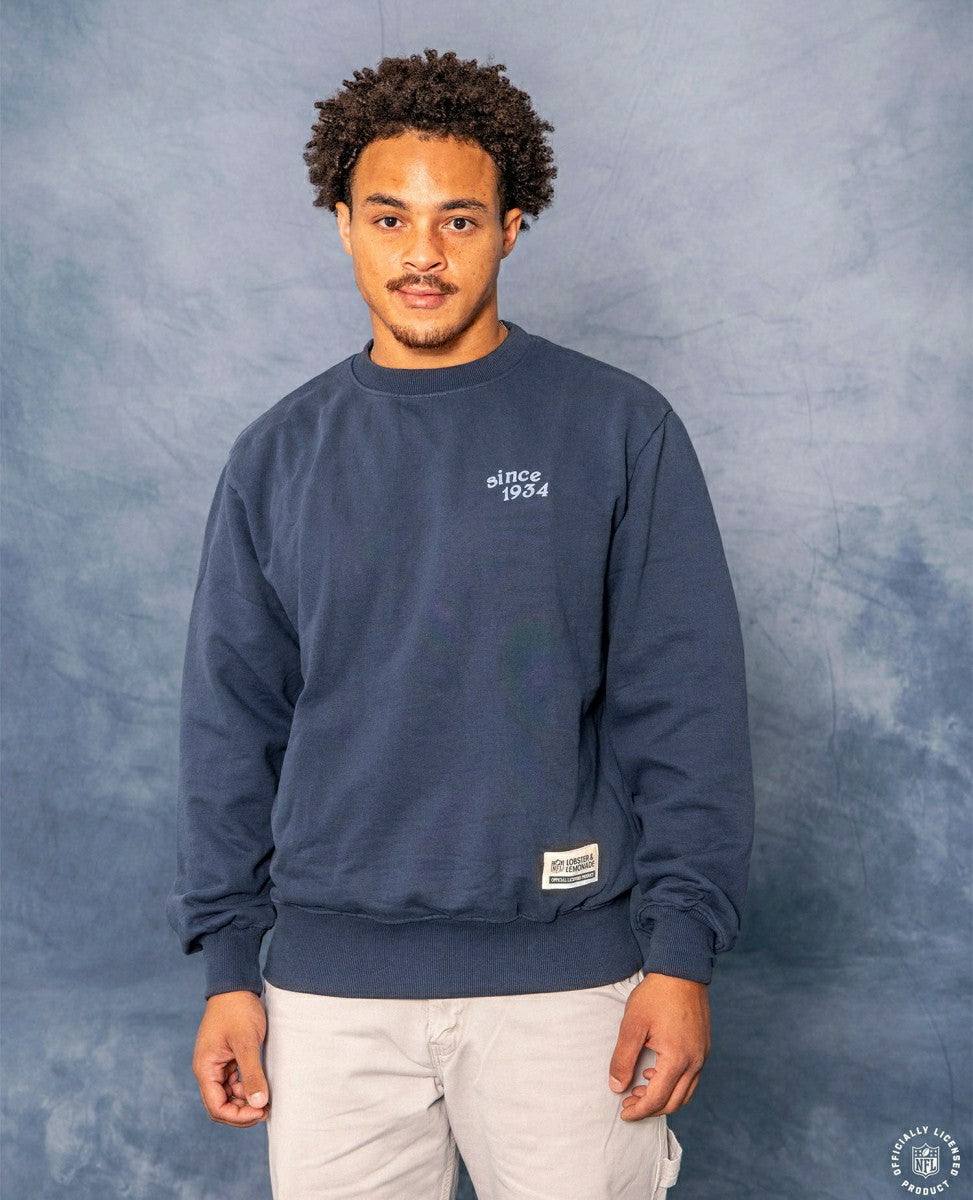 Detroit Lions L&L '96 Classics NFL Crew Sweater Navy Taass sale