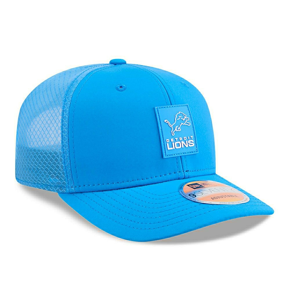 Detroit Lions 2025 NFL On-Field Sideline 9SEVENTY Trucker Snapback Cap Blue Classic