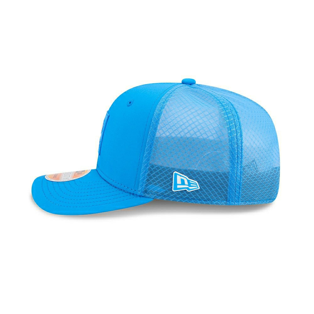 Detroit Lions 2025 NFL On-Field Sideline 9SEVENTY Trucker Snapback Cap Blue Classic