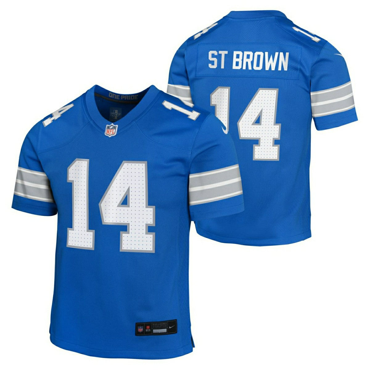 Amon-Ra St. Brown #14 Detroit Lions Game NFL Jersey Blue (YOUTH) Classic