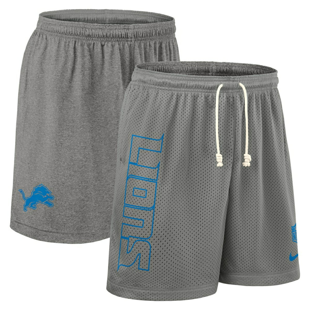 Detroit Lions 2025 NFL Sideline Reversible Mesh Nike Dri-FIT Shorts Gray Fashion