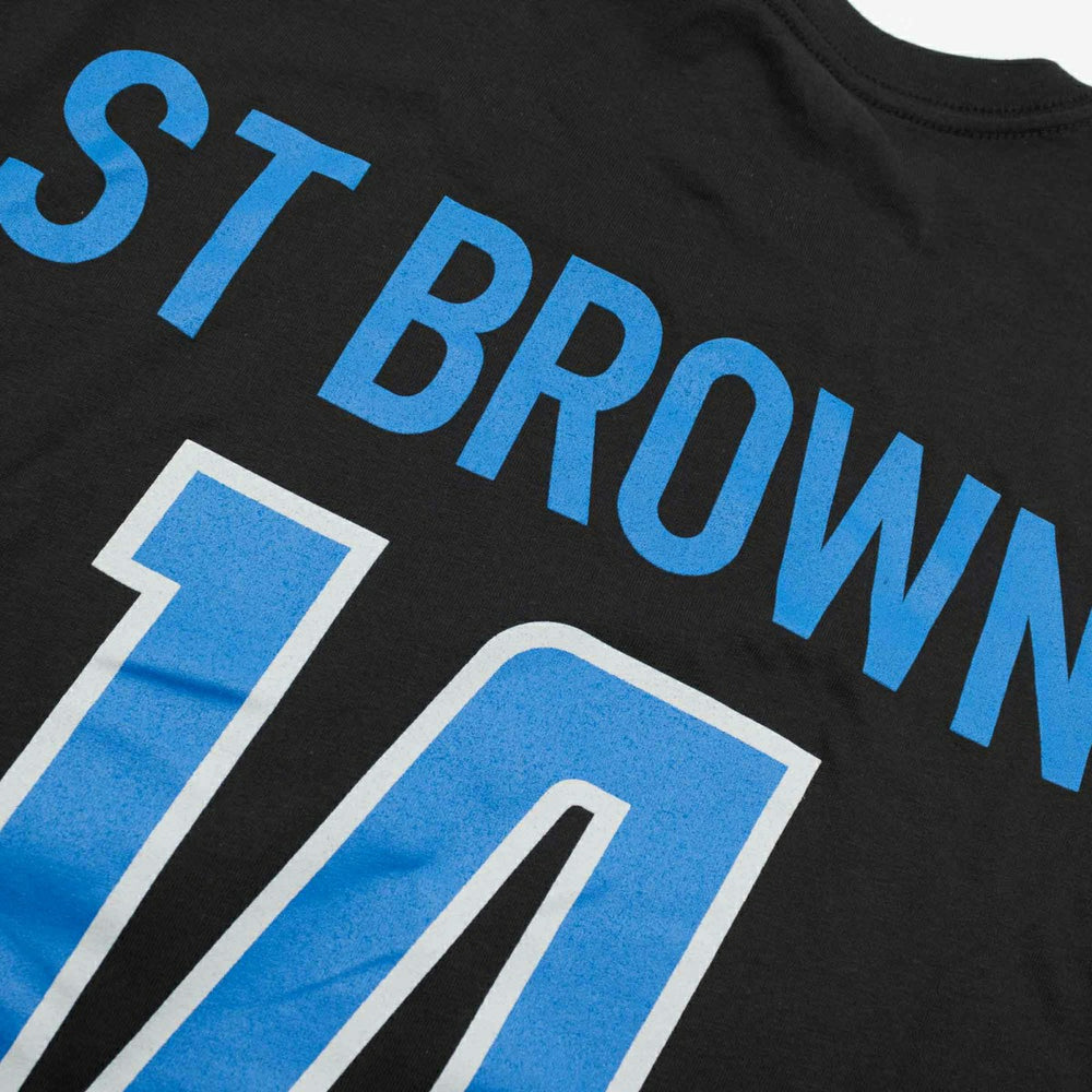 Amon-Ra St. Brown #14 Detroit Lions Player NFL T-Shirt Black Taass sale
