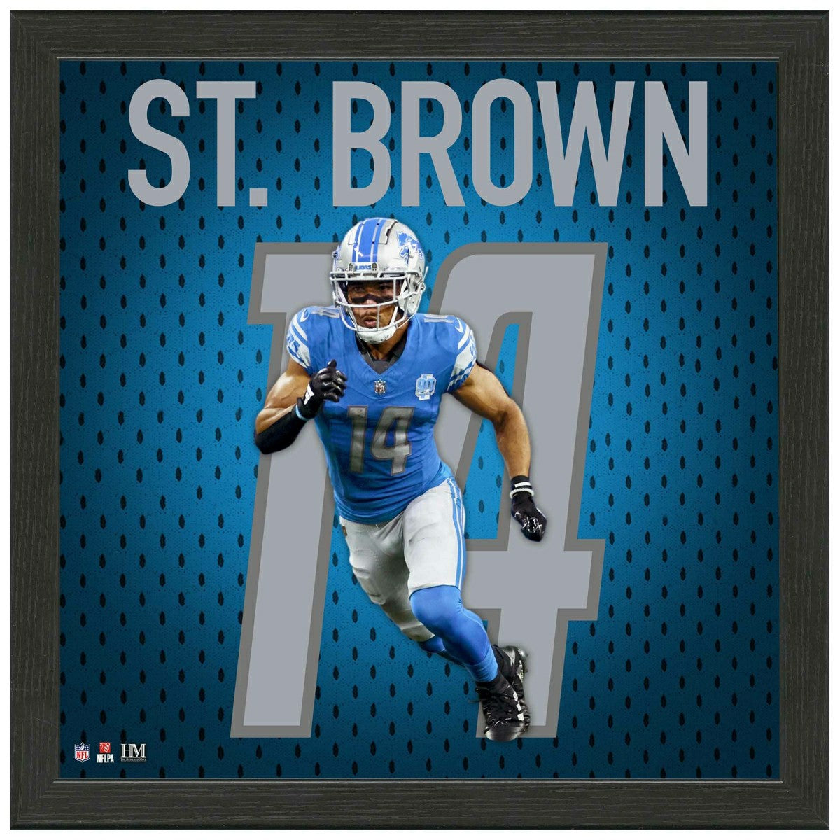 Amon-Ra St. Brown #14 Detroit Lions Jersey Framed NFL Photo Fashion