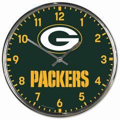 Green Bay Packers Chrome NFL Team Design Wall Clock Fashion