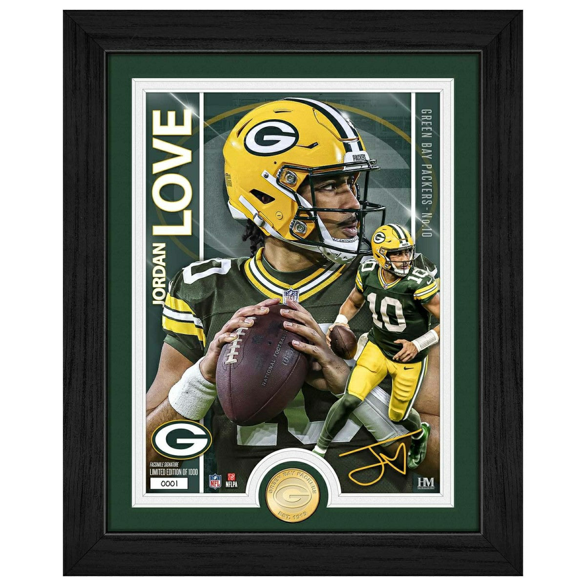 Jordan Love Green Bay Packers Artist Proof Silver Coin NFL Photo Frame Fashion