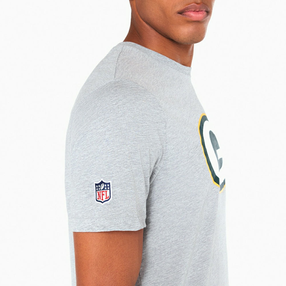 Green Bay Packers Team Logo New Era NFL T-Shirt Grey Lifestyle
