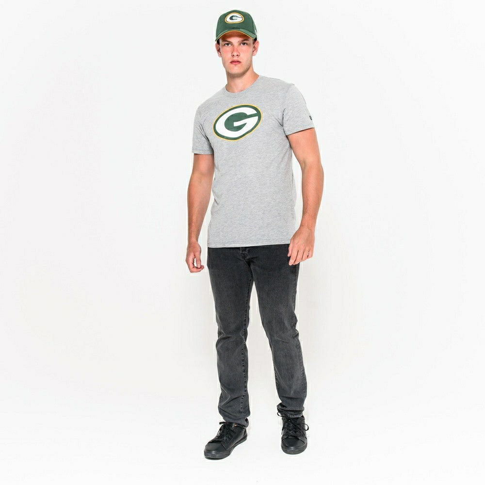 Green Bay Packers Team Logo New Era NFL T-Shirt Grey Lifestyle