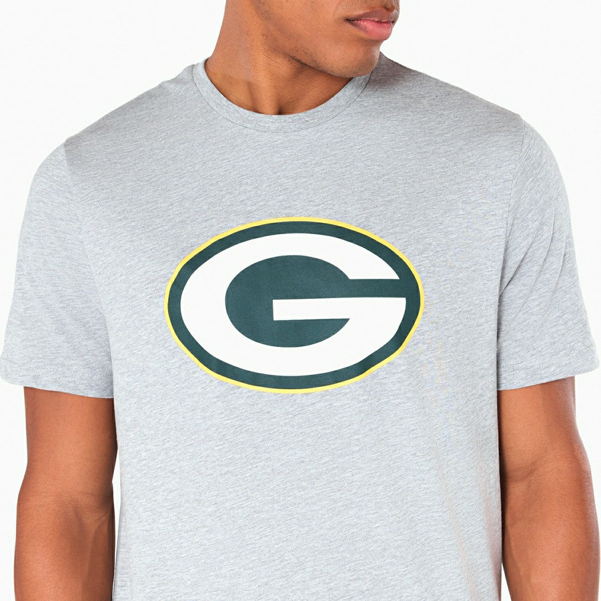 Green Bay Packers Team Logo New Era NFL T-Shirt Grey Lifestyle