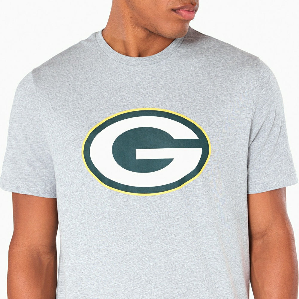 Green Bay Packers Team Logo New Era NFL T-Shirt Grey Lifestyle