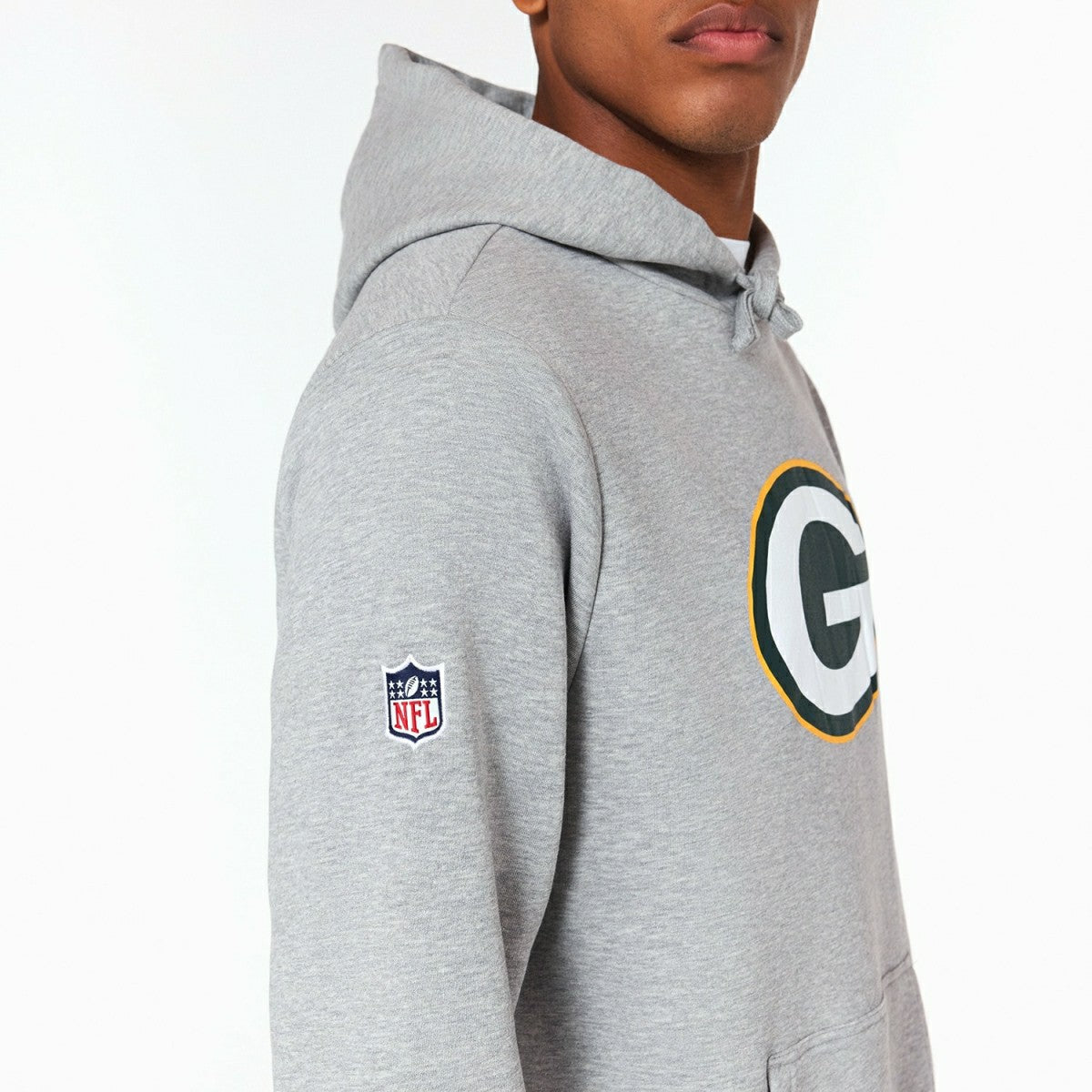 Green Bay Packers Logo Hoodie New Era NFL Sweatshirt Grey Taass sale