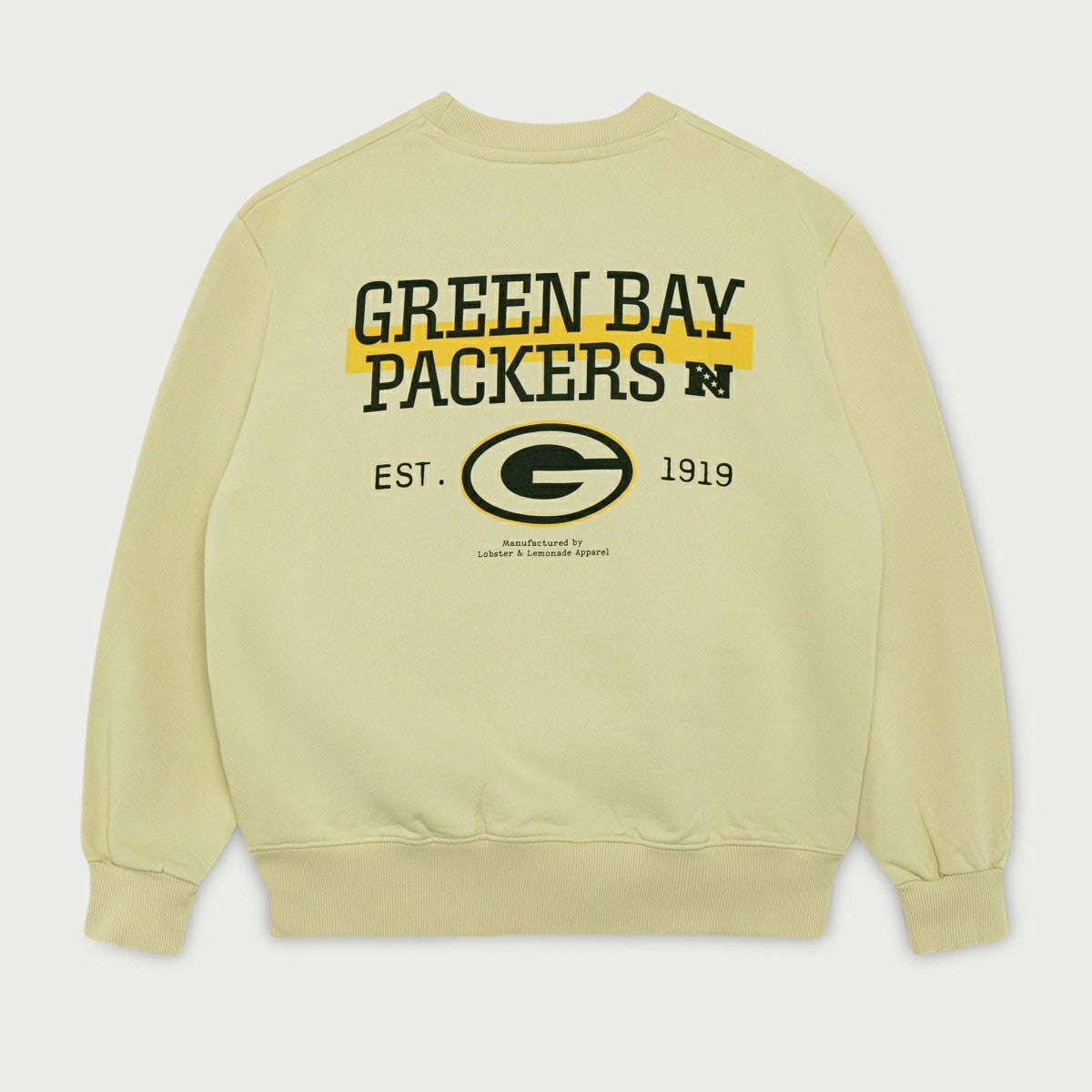 Green Bay Packers L&L '96 Classics NFL Crew Sweater Beige Taass sale