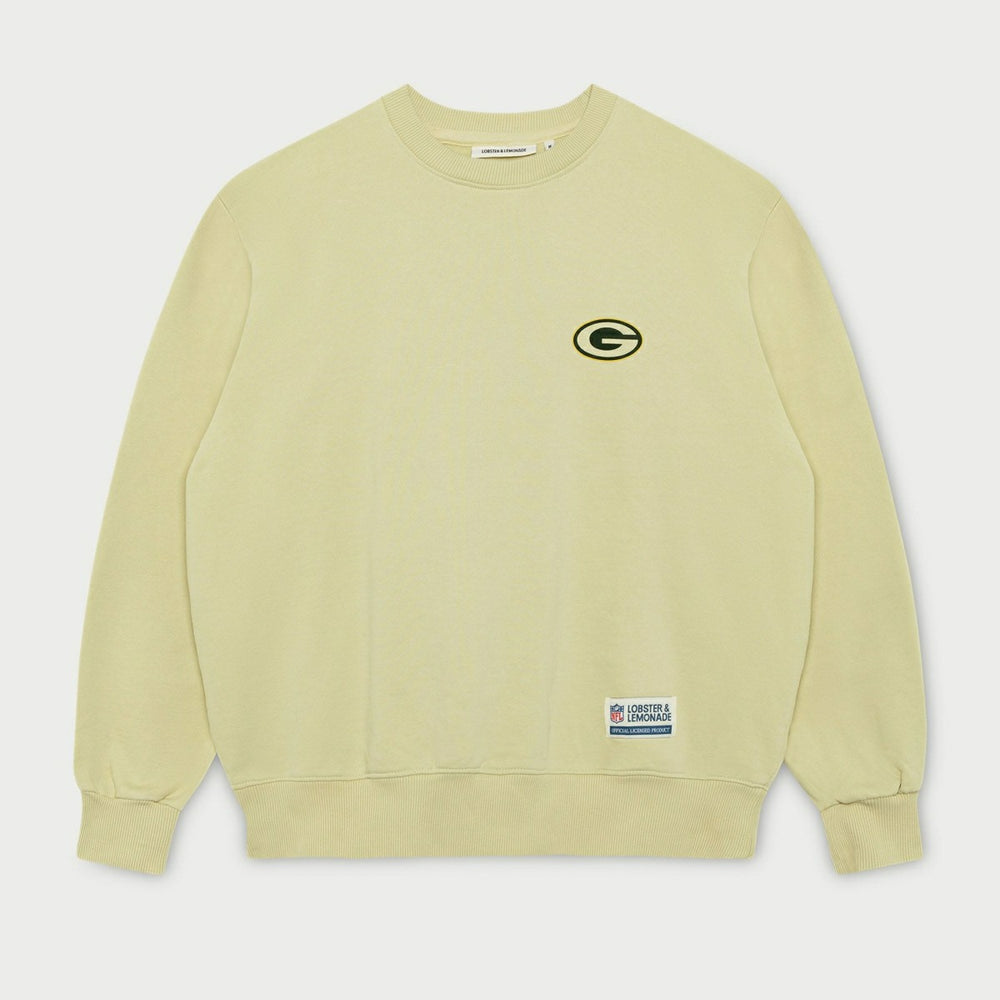 Green Bay Packers L&L '96 Classics NFL Crew Sweater Beige Taass sale