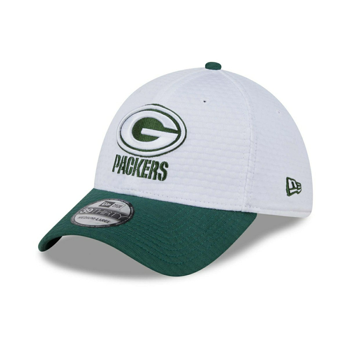 Green Bay Packers 2024 NFL Training Camp New Era 39THIRTY Flex Cap White Classic