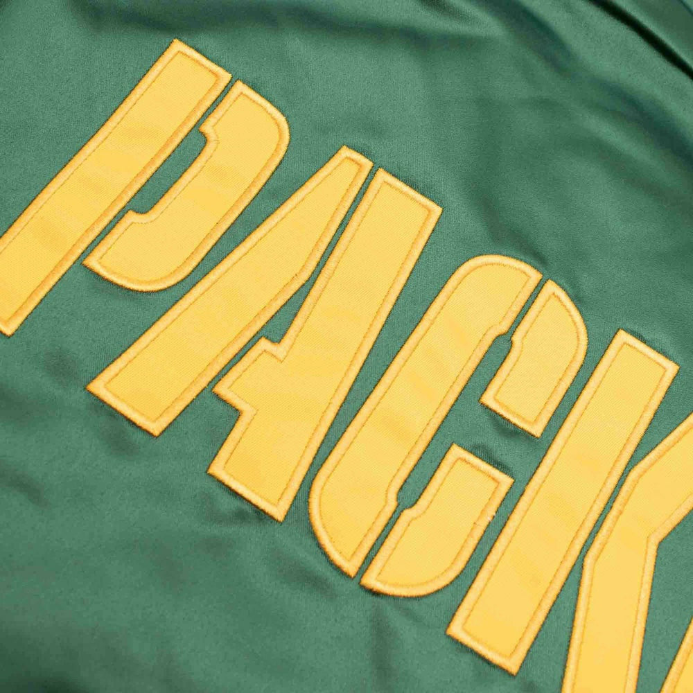 Green Bay Packers Mitchell & Ness Heavyweight Satin NFL Jacket Taass sale