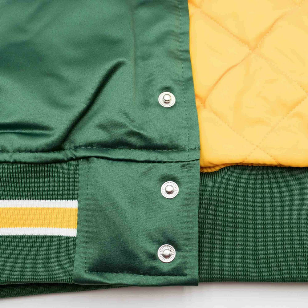 Green Bay Packers Mitchell & Ness Heavyweight Satin NFL Jacket Taass sale