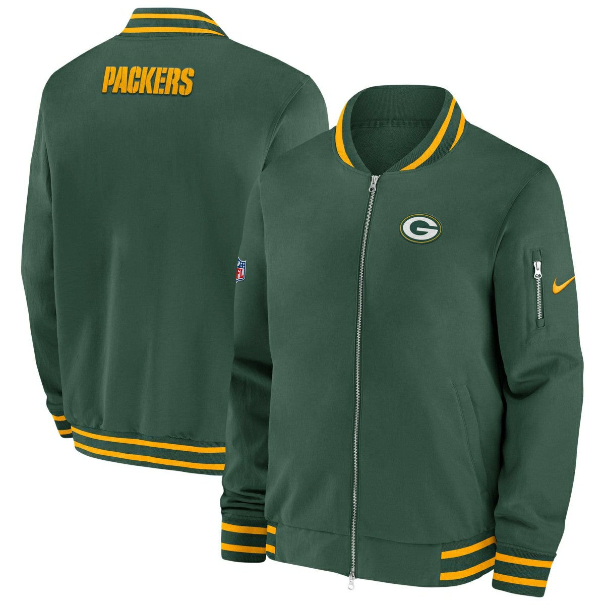 Green Bay Packers NFL Sideline Nike Coach Bomber Jacket Taass US