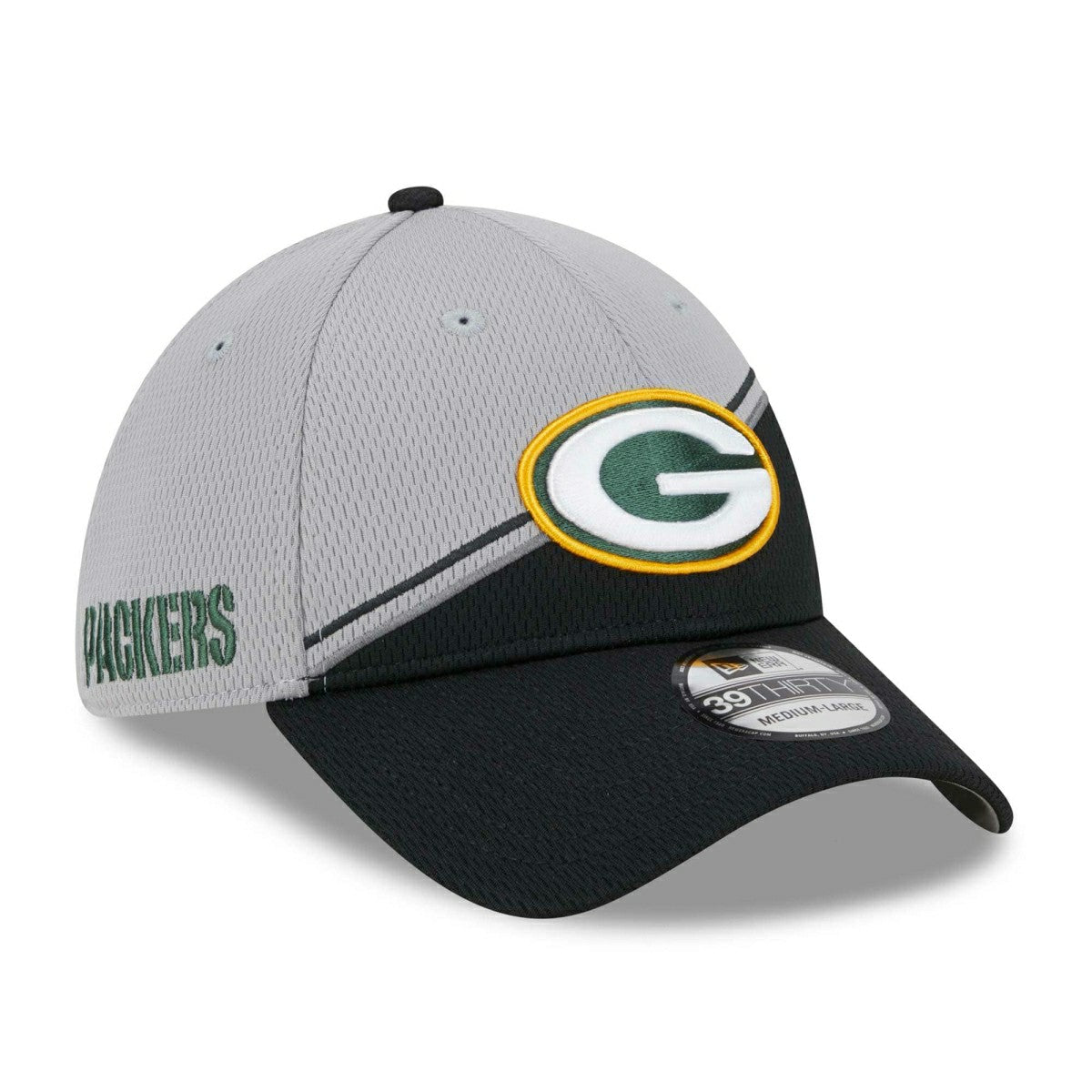 Green Bay Packers Colorway 2023 NFL Sideline New Era 39THIRTY Flex Cap Gray Taass for sale