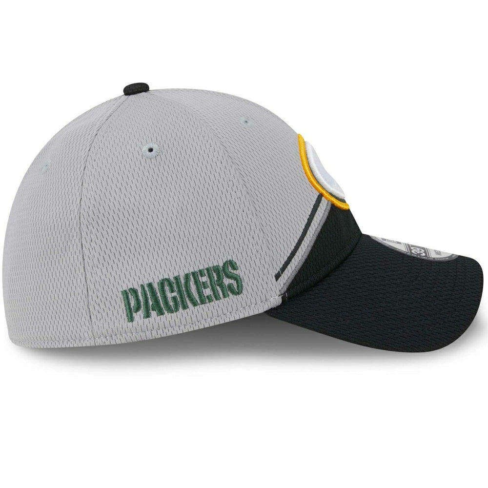 Green Bay Packers Colorway 2023 NFL Sideline New Era 39THIRTY Flex Cap Gray Taass for sale