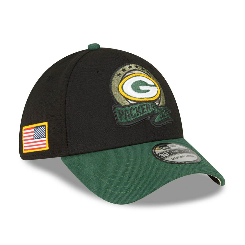 Green Bay Packers 2022 NFL On-Field Salute to Service New Era 39THIRTY Flex Cap Fashion