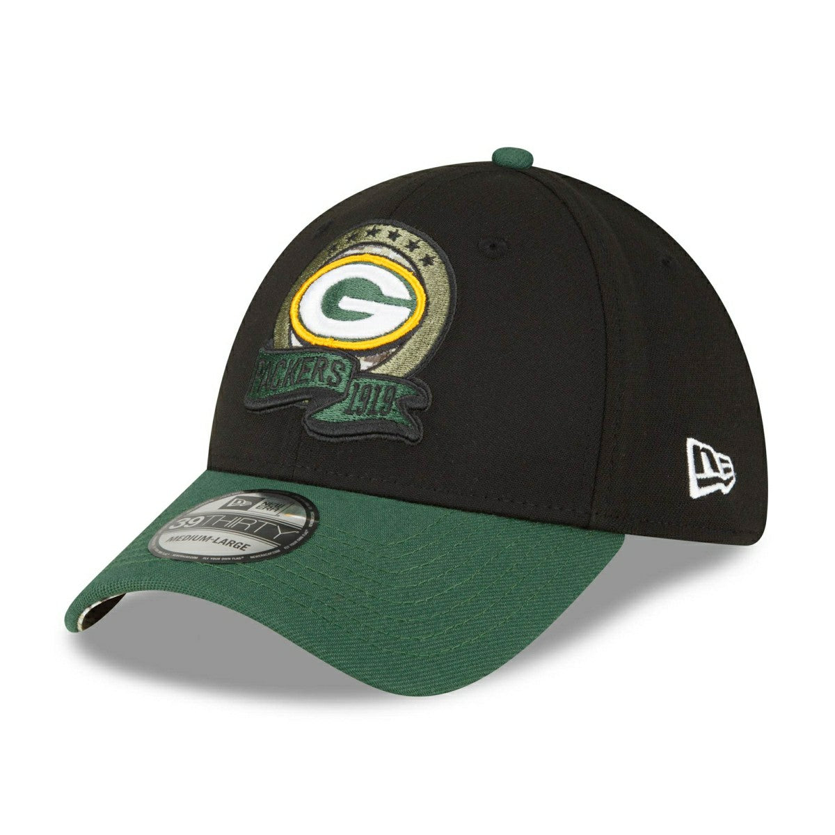 Green Bay Packers 2022 NFL On-Field Salute to Service New Era 39THIRTY Flex Cap Fashion