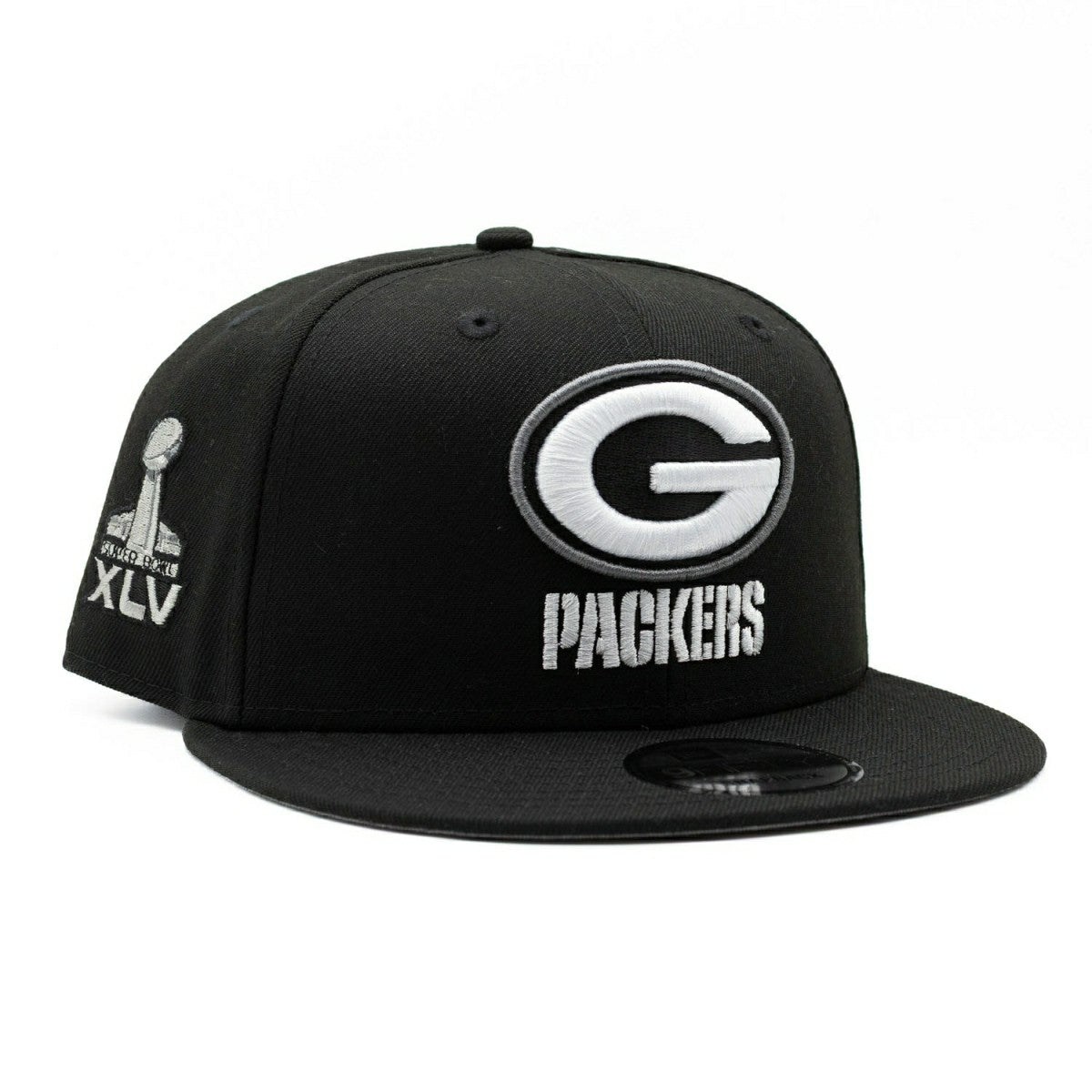 Green Bay Packers Super Bowl XLV New Era 9FIFTY Snapback NFL Cap Black Taass sale
