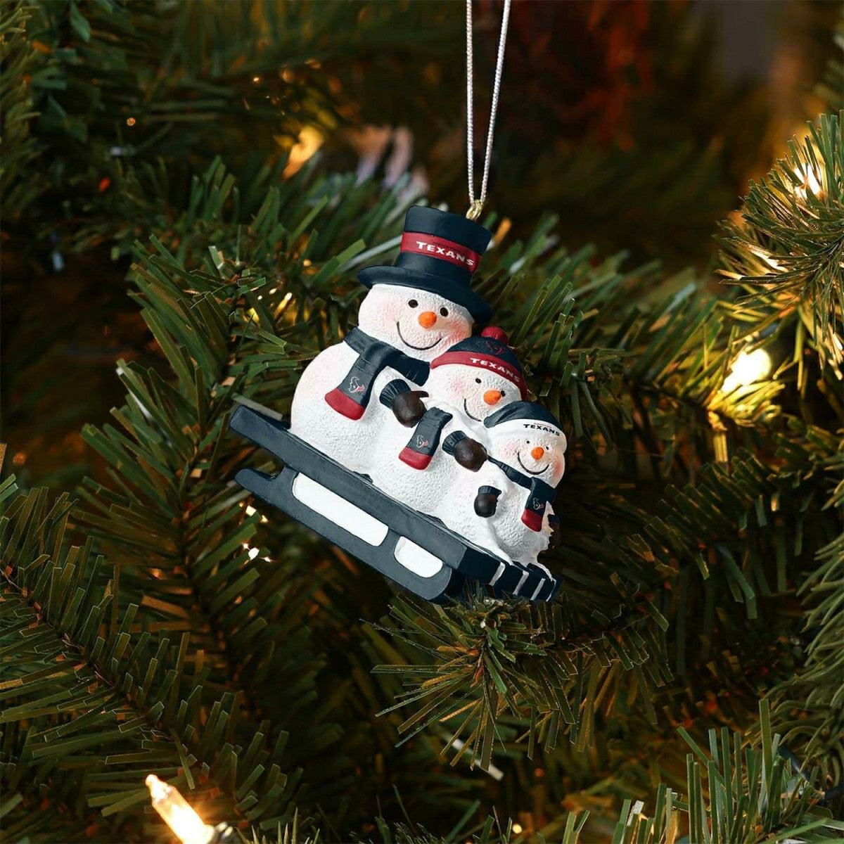 Houston Texans NFL Sledding Snowmen Christmas Ornament Taass for sale