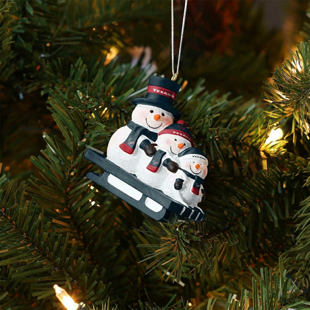 Houston Texans NFL Sledding Snowmen Christmas Ornament Taass for sale
