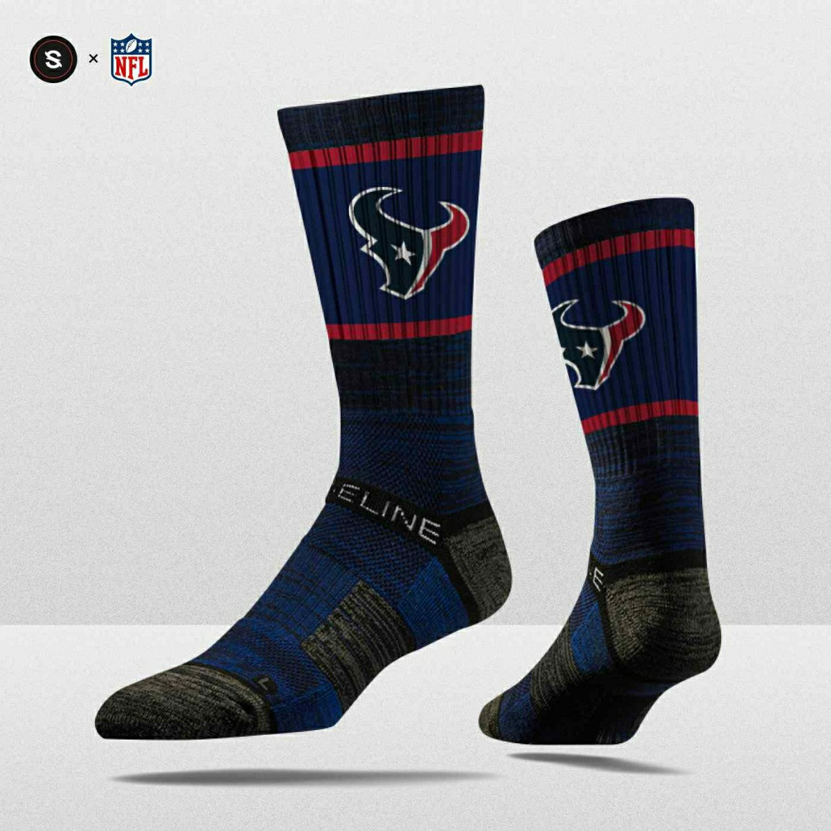 Houston Texans Strideline Premium NFL Crew Socks Classic