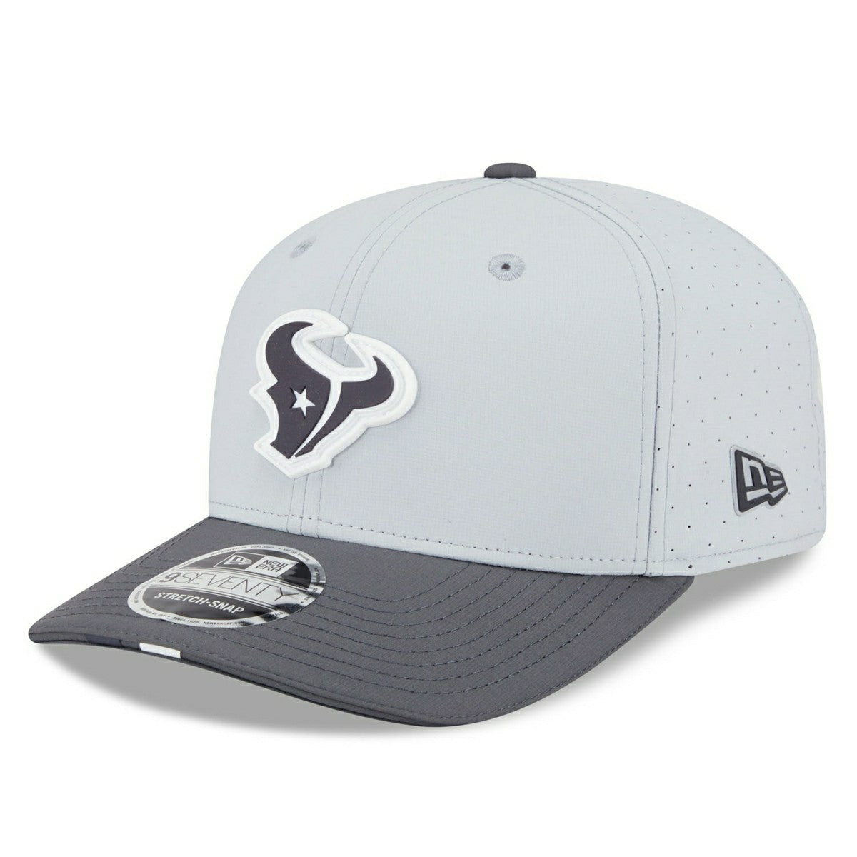 Houston Texans 2025 NFL Training Camp New Era 9SEVENTY Stretch-Snap Cap CW Gray Taass for sale